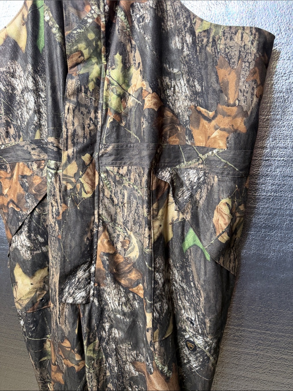 Mossy Oak Men's Camo Hunting Bib Overalls - Brown, Green, Black - Picture 4 of 7